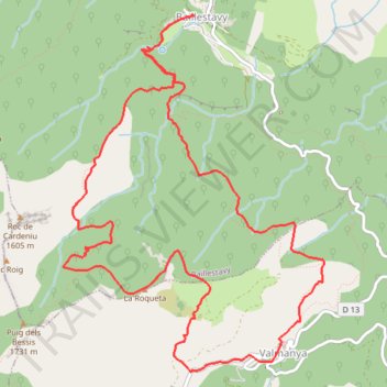 Itinéraire Baillestavy Valmanya Prat Mitja, distance, dénivelé, altitude, carte, profil, trace GPS