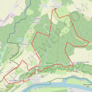 Itinéraire La Roche-Guyon, distance, dénivelé, altitude, carte, profil, trace GPS