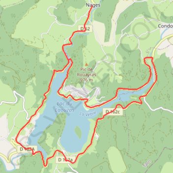 Itinéraire Autour du lac du laouzas, distance, dénivelé, altitude, carte, profil, trace GPS