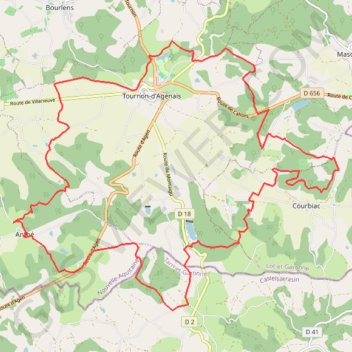 Itinéraire Tournon-d'Agenais - Anthé - Courbiac, distance, dénivelé, altitude, carte, profil, trace GPS