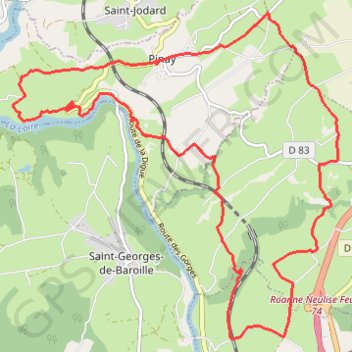 Itinéraire Montagnes du Matin - Pinay, distance, dénivelé, altitude, carte, profil, trace GPS