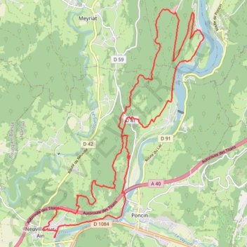 Itinéraire Boucle VTT depuis Neuville-sur-Ain, distance, dénivelé, altitude, carte, profil, trace GPS