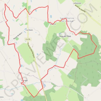 Itinéraire Bois et vergers de pruniers d'Ente en Villeréalais - Pays du Dropt, distance, dénivelé, altitude, carte, profil, trace GPS