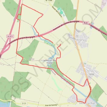 Itinéraire FENAY - Sur les traces des moines de CITEAUX, distance, dénivelé, altitude, carte, profil, trace GPS