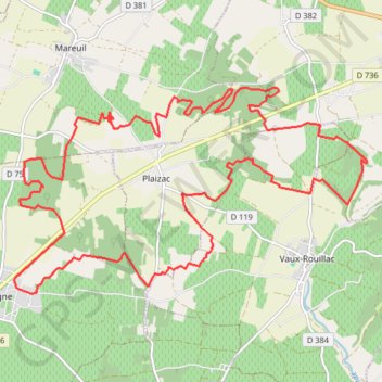 Itinéraire Sigogne 27 kms, distance, dénivelé, altitude, carte, profil, trace GPS