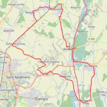 Itinéraire tracecoeur, distance, dénivelé, altitude, carte, profil, trace GPS