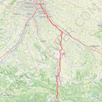 Itinéraire De Foix à Toulouse, distance, dénivelé, altitude, carte, profil, trace GPS