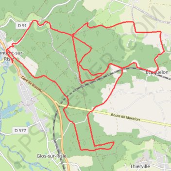 Itinéraire Rando Montfort sur Risle, distance, dénivelé, altitude, carte, profil, trace GPS