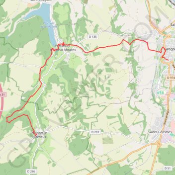 Itinéraire Sentier Vosges-Pyrénées - De Langres à Noidant-le-Rocheux, distance, dénivelé, altitude, carte, profil, trace GPS