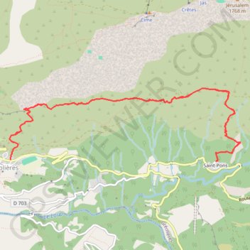 Itinéraire Traversée des miroirs, distance, dénivelé, altitude, carte, profil, trace GPS