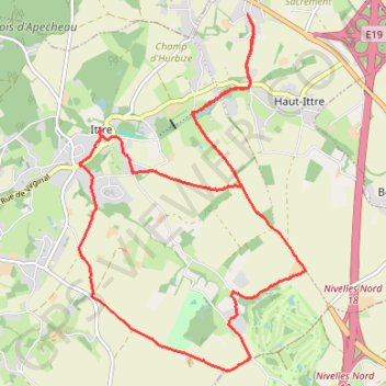 Itinéraire Rando à Haut-Ittre, distance, dénivelé, altitude, carte, profil, trace GPS