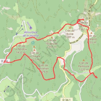 Itinéraire Massif du Pilat (42), distance, dénivelé, altitude, carte, profil, trace GPS