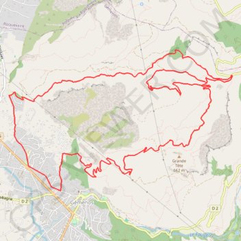 Itinéraire Gémenos - refuge de Tuny, distance, dénivelé, altitude, carte, profil, trace GPS