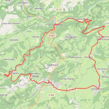 Itinéraire Circuit de Saint Hippolyte à Maîche, distance, dénivelé, altitude, carte, profil, trace GPS