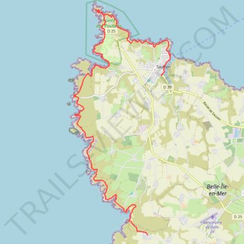 Itinéraire Sauzon Randonnée, distance, dénivelé, altitude, carte, profil, trace GPS