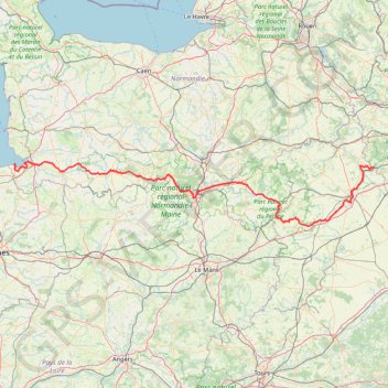 Itinéraire Véloscénie au départ d'Epernon, distance, dénivelé, altitude, carte, profil, trace GPS