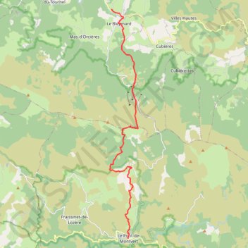 Itinéraire Pont de Montvert - Le Bleymard-Saint Jean du Bleym, distance, dénivelé, altitude, carte, profil, trace GPS