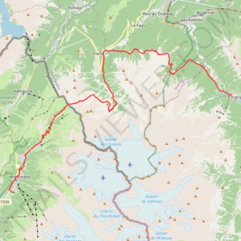 Itinéraire GR TMB 6ème étape : Champex Lac - Argentière, distance, dénivelé, altitude, carte, profil, trace GPS