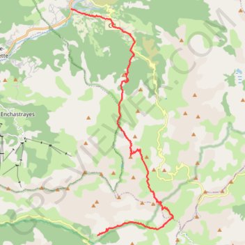Itinéraire Traversée La Bayasse - Jausiers, distance, dénivelé, altitude, carte, profil, trace GPS