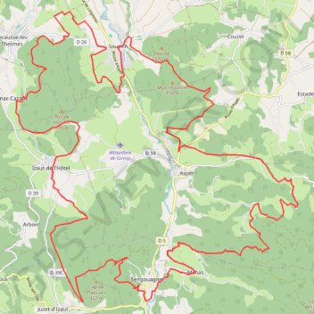 Itinéraire Montagnes Aspétoises, distance, dénivelé, altitude, carte, profil, trace GPS