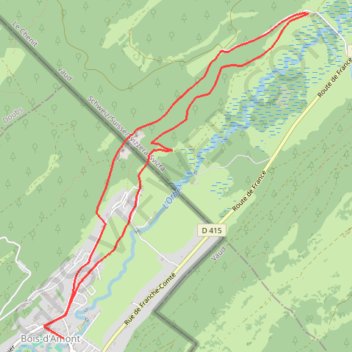 Itinéraire La Roche du Creux - Bois-d'Amont, distance, dénivelé, altitude, carte, profil, trace GPS