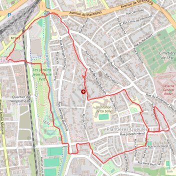 Itinéraire Metz, Pompidou - Queuleu - Seille, distance, dénivelé, altitude, carte, profil, trace GPS