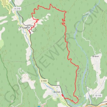 Itinéraire Rando Fugeret annot, distance, dénivelé, altitude, carte, profil, trace GPS