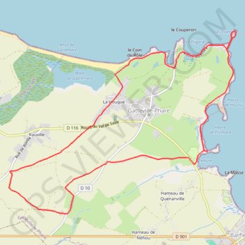 Itinéraire Gatteville-le-Phare (50760), distance, dénivelé, altitude, carte, profil, trace GPS