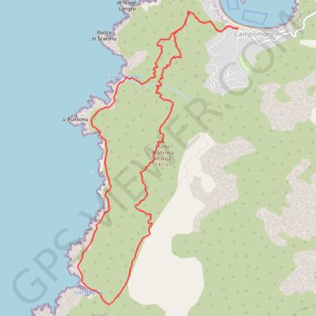 Itinéraire Boucle de Manna Mulina depuis le Belvédère de Campomoro (Corse), distance, dénivelé, altitude, carte, profil, trace GPS