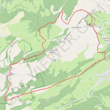 Itinéraire En terres de Chaux, distance, dénivelé, altitude, carte, profil, trace GPS