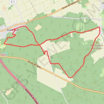Itinéraire Randonnée Darvault, distance, dénivelé, altitude, carte, profil, trace GPS