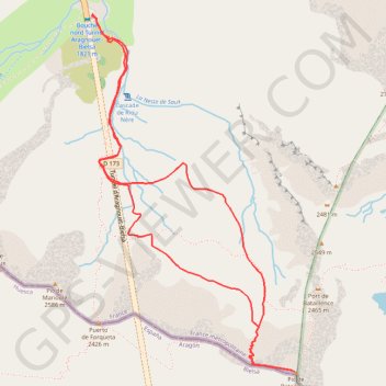 Itinéraire pic-de-bataillence-2604m: 21 FEV 2017 08:45, distance, dénivelé, altitude, carte, profil, trace GPS