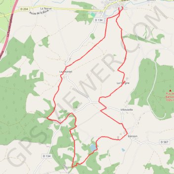 Itinéraire Étang de Banson - Gelles, distance, dénivelé, altitude, carte, profil, trace GPS