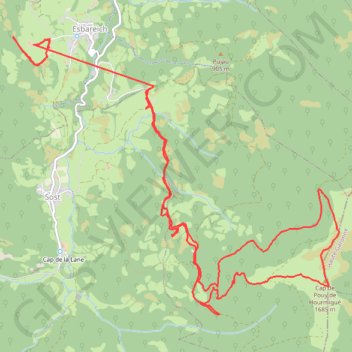 Itinéraire Moléon Barrousse Esbareich Cap de Pouy de Hourmigué, distance, dénivelé, altitude, carte, profil, trace GPS