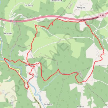Itinéraire Cublac Loubignac Tunnel de Marquoil, distance, dénivelé, altitude, carte, profil, trace GPS
