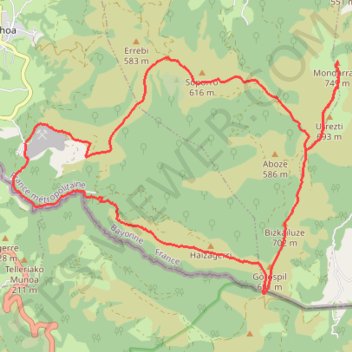 Itinéraire Le circuit du Mondarrain, distance, dénivelé, altitude, carte, profil, trace GPS