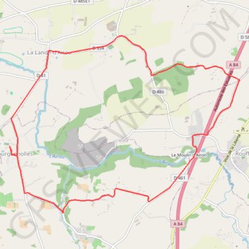 Itinéraire Bourguenolles par le château de la lande d'Airou, distance, dénivelé, altitude, carte, profil, trace GPS