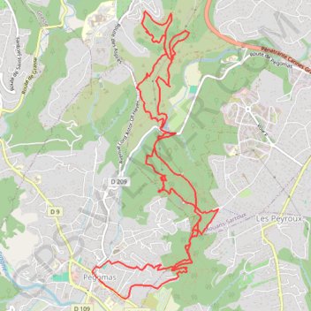 Itinéraire Bois de la Mourachonne, boucle au départ de Pégomas, distance, dénivelé, altitude, carte, profil, trace GPS