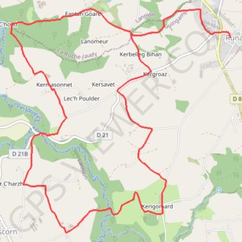 Itinéraire Tro Run ar Gan - Runan, distance, dénivelé, altitude, carte, profil, trace GPS