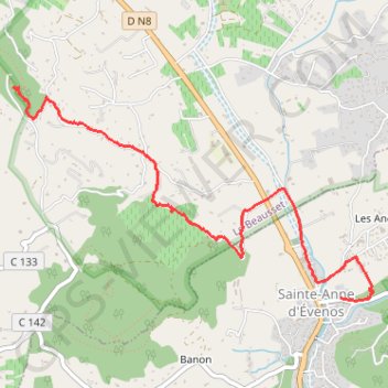 Itinéraire Les grés de Sainte Anne d'évenos Aller, distance, dénivelé, altitude, carte, profil, trace GPS