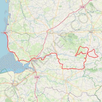 Itinéraire Etape Sourdeval Granville, distance, dénivelé, altitude, carte, profil, trace GPS