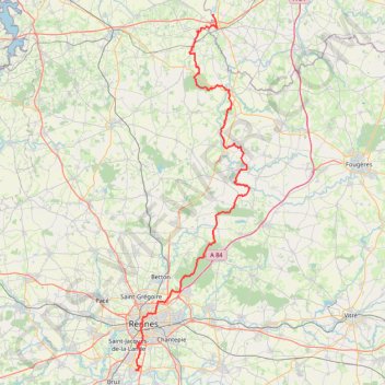 Itinéraire GR 39 : Du Mont Saint Michel (Manche) à Messac (Ille-et-Vilaine), distance, dénivelé, altitude, carte, profil, trace GPS