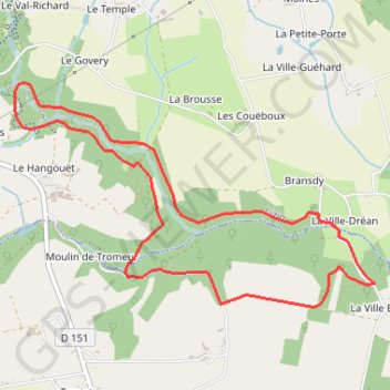 Itinéraire Sentier botanique - Lizio, distance, dénivelé, altitude, carte, profil, trace GPS
