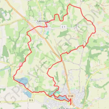 Itinéraire Boucle Saint-Renan - Lanrivoaré, distance, dénivelé, altitude, carte, profil, trace GPS