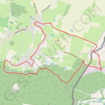 Itinéraire Circuit des Contrebandiers - Ohain, distance, dénivelé, altitude, carte, profil, trace GPS