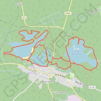 Itinéraire Chemin de randonnee hostens, distance, dénivelé, altitude, carte, profil, trace GPS