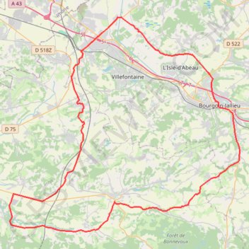 Itinéraire VCBJ38A, distance, dénivelé, altitude, carte, profil, trace GPS