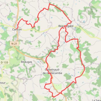 Itinéraire Cancon castelnaud de gratecambe, distance, dénivelé, altitude, carte, profil, trace GPS