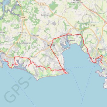 Itinéraire Gr34, distance, dénivelé, altitude, carte, profil, trace GPS