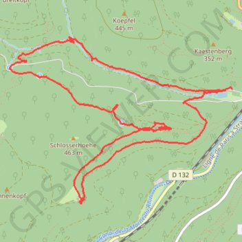 Itinéraire Saverne, autour du Greifenstein, distance, dénivelé, altitude, carte, profil, trace GPS
